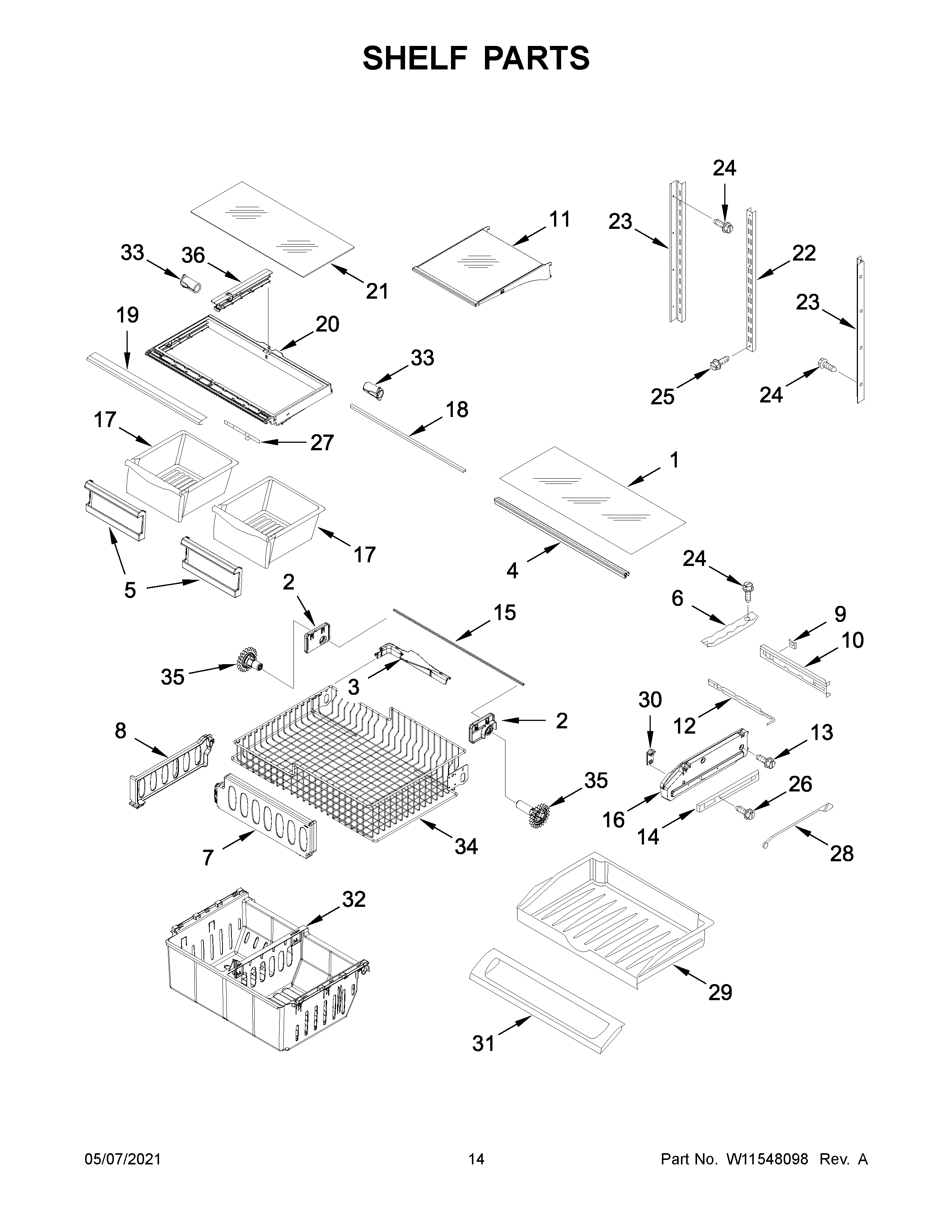 Shelf parts