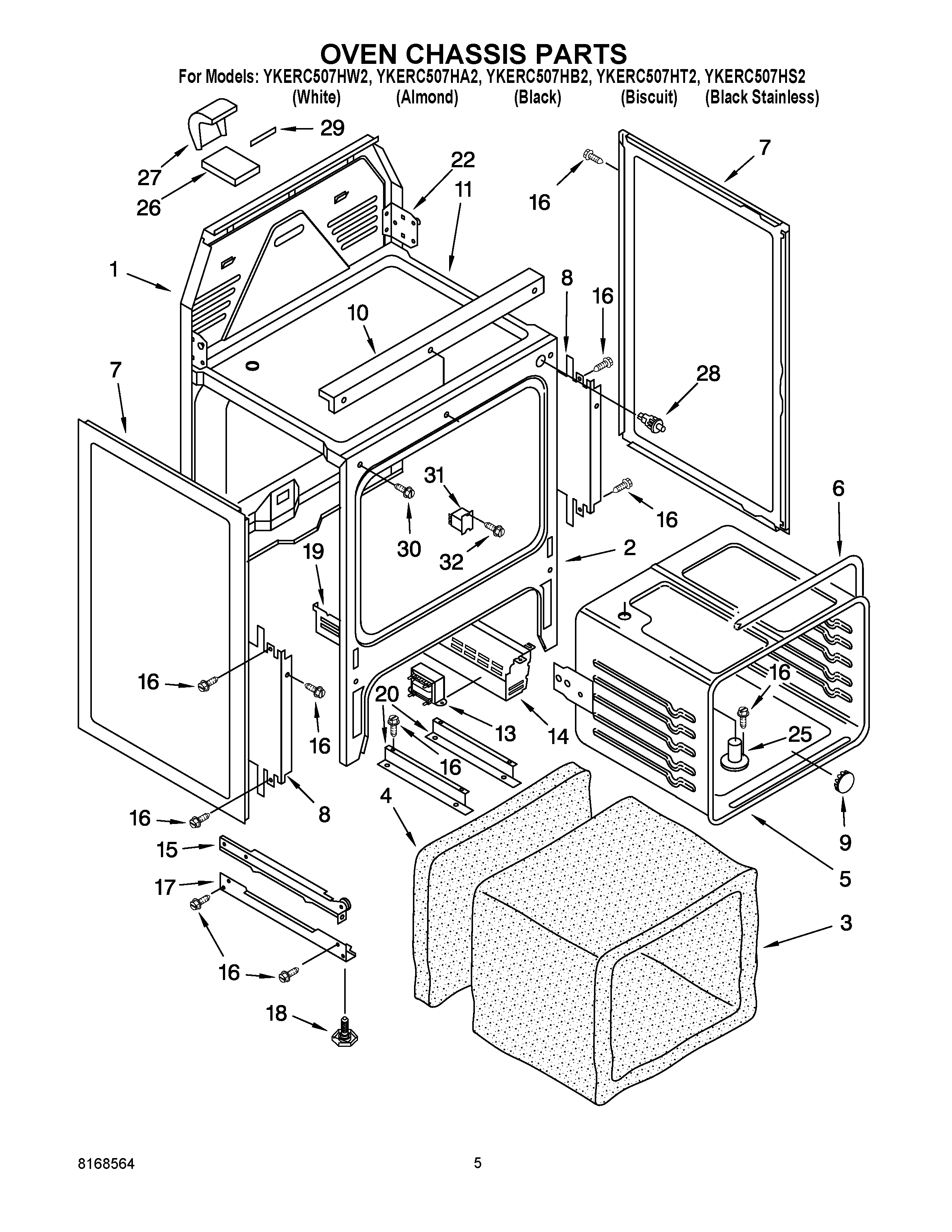 Oven chassis parts
