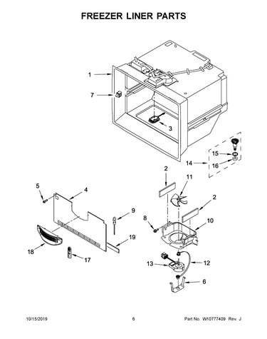 Freezer liner parts