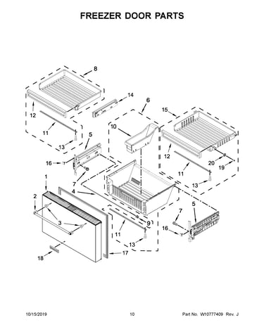 Freezer door parts