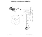 KitchenAid KRMF706EBS00 icemaker and ice container parts diagram