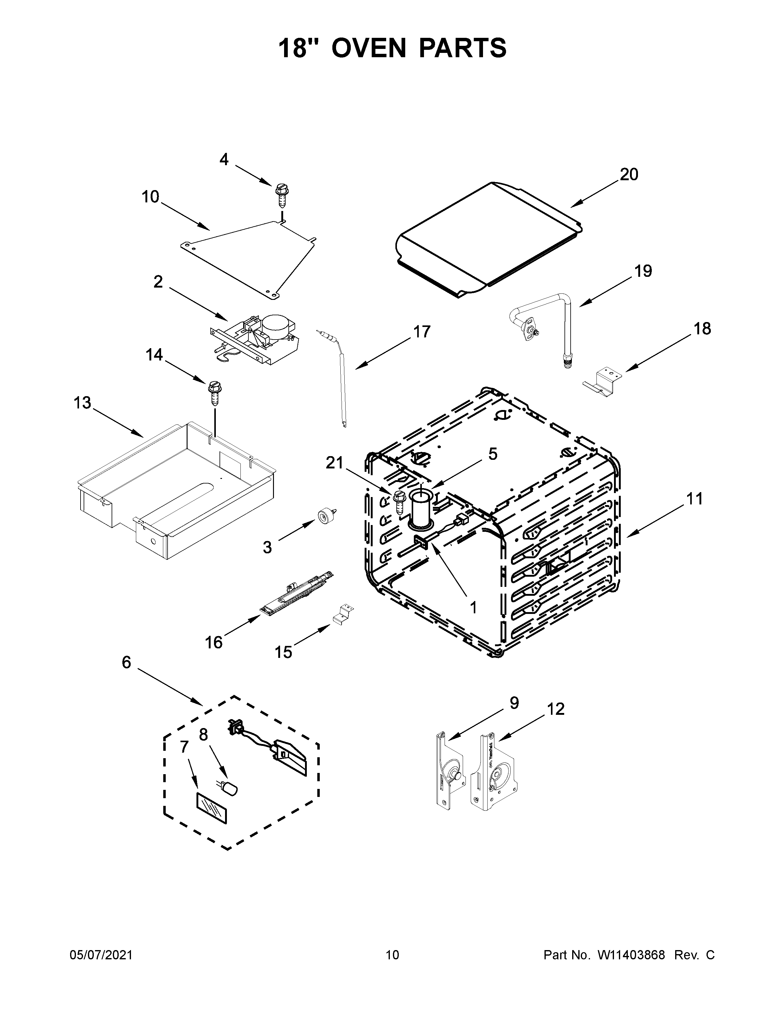 18" OVEN PARTS