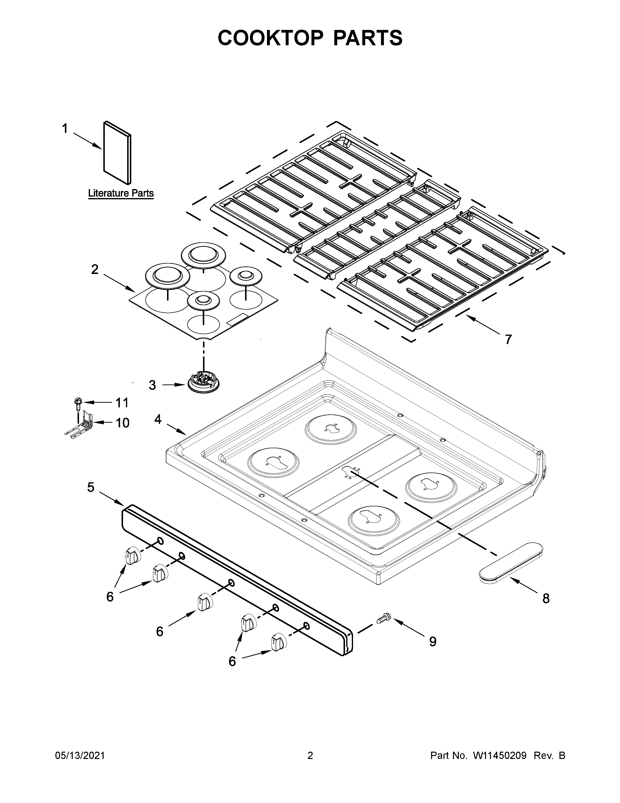 Cooktop parts