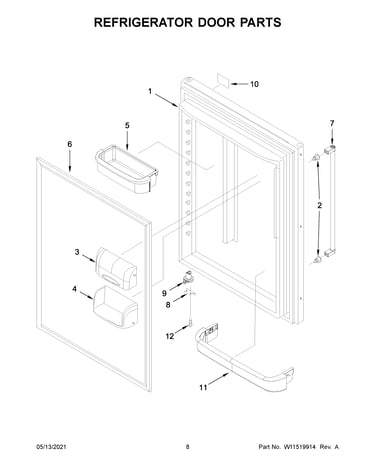 Refrigerator door parts