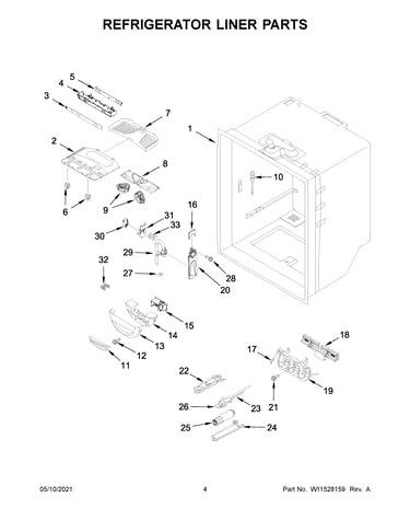 Refrigerator liner parts