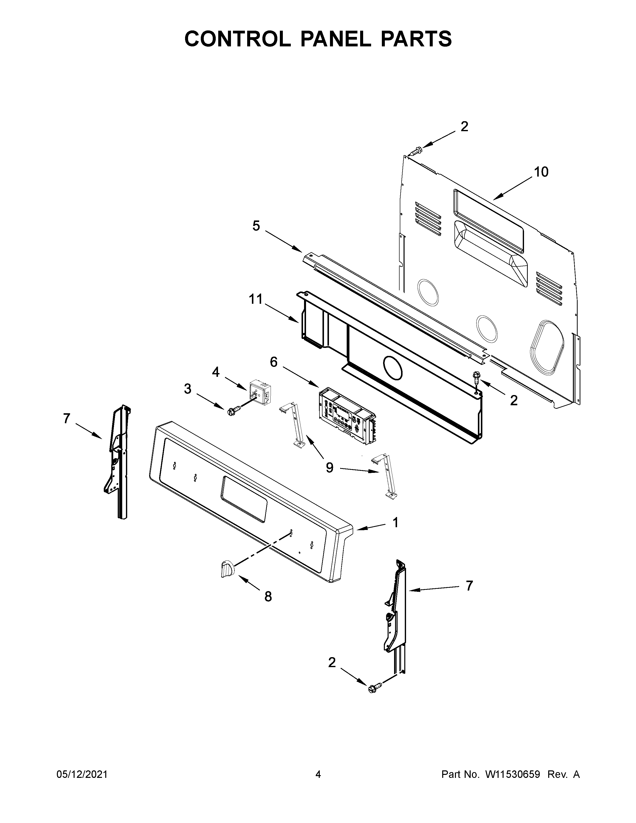 Control panel parts