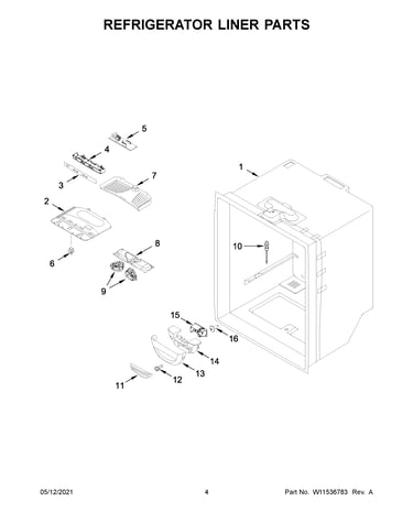 Refrigerator liner parts