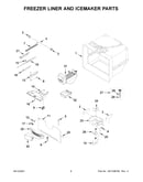 Freezer liner and icemaker parts
