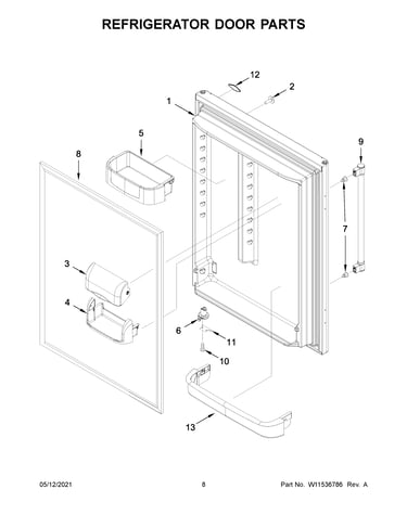 Refrigerator door parts