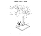 Whirlpool WGD4985EW1 top and console parts diagram