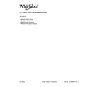 Whirlpool WMH53521HW06 cover sheet diagram