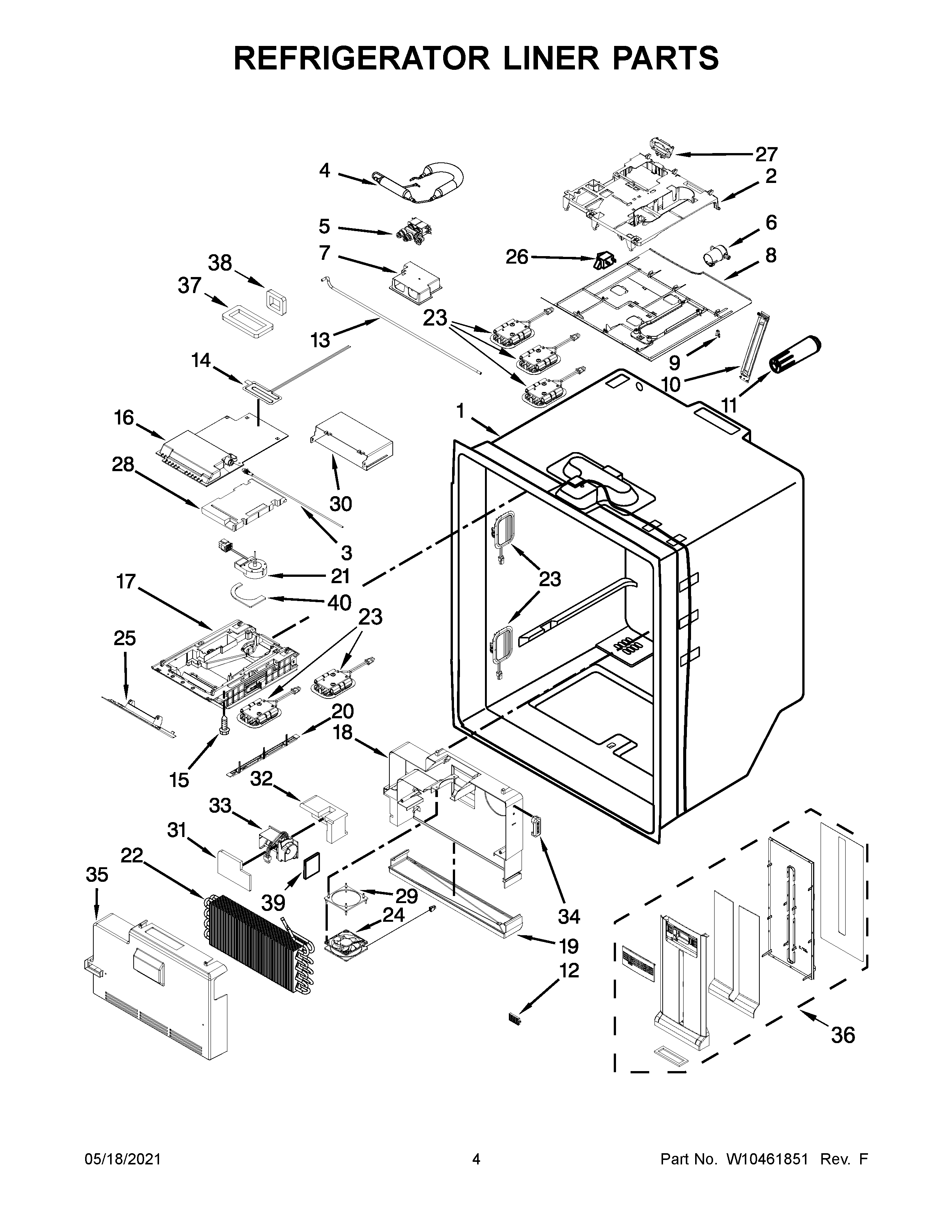 REFRIGERATOR LINER PARTS