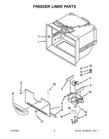 Freezer liner parts