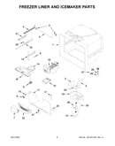 Freezer liner and icemaker parts