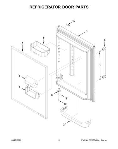 Refrigerator door parts