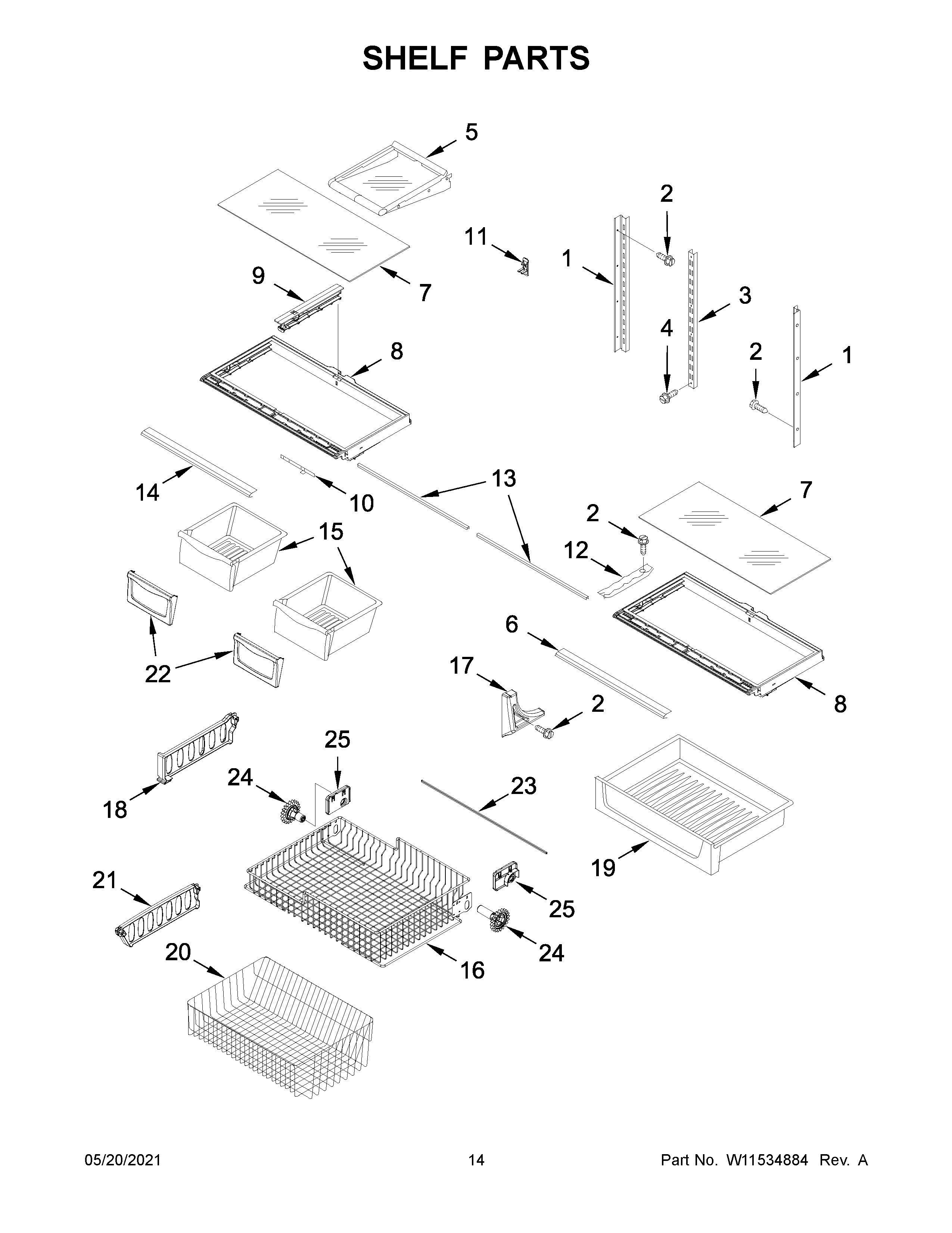 Shelf parts