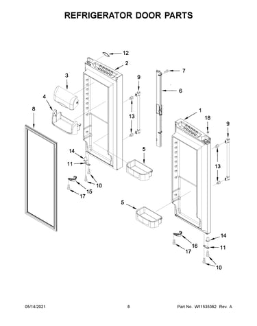 Refrigerator door parts