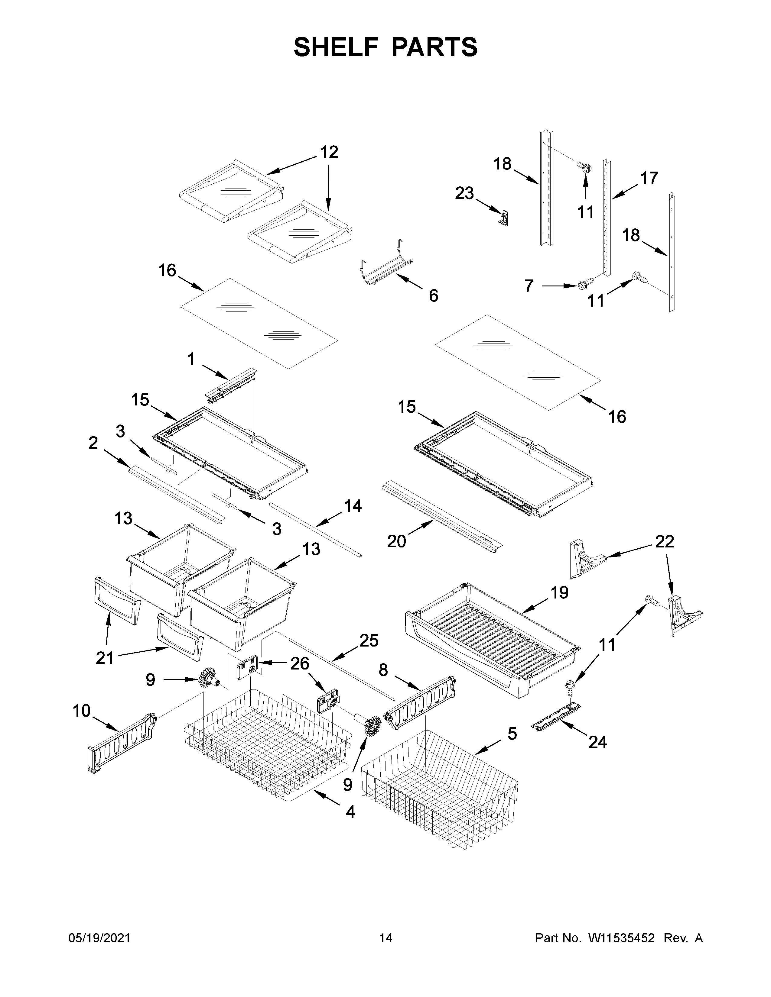 Shelf parts