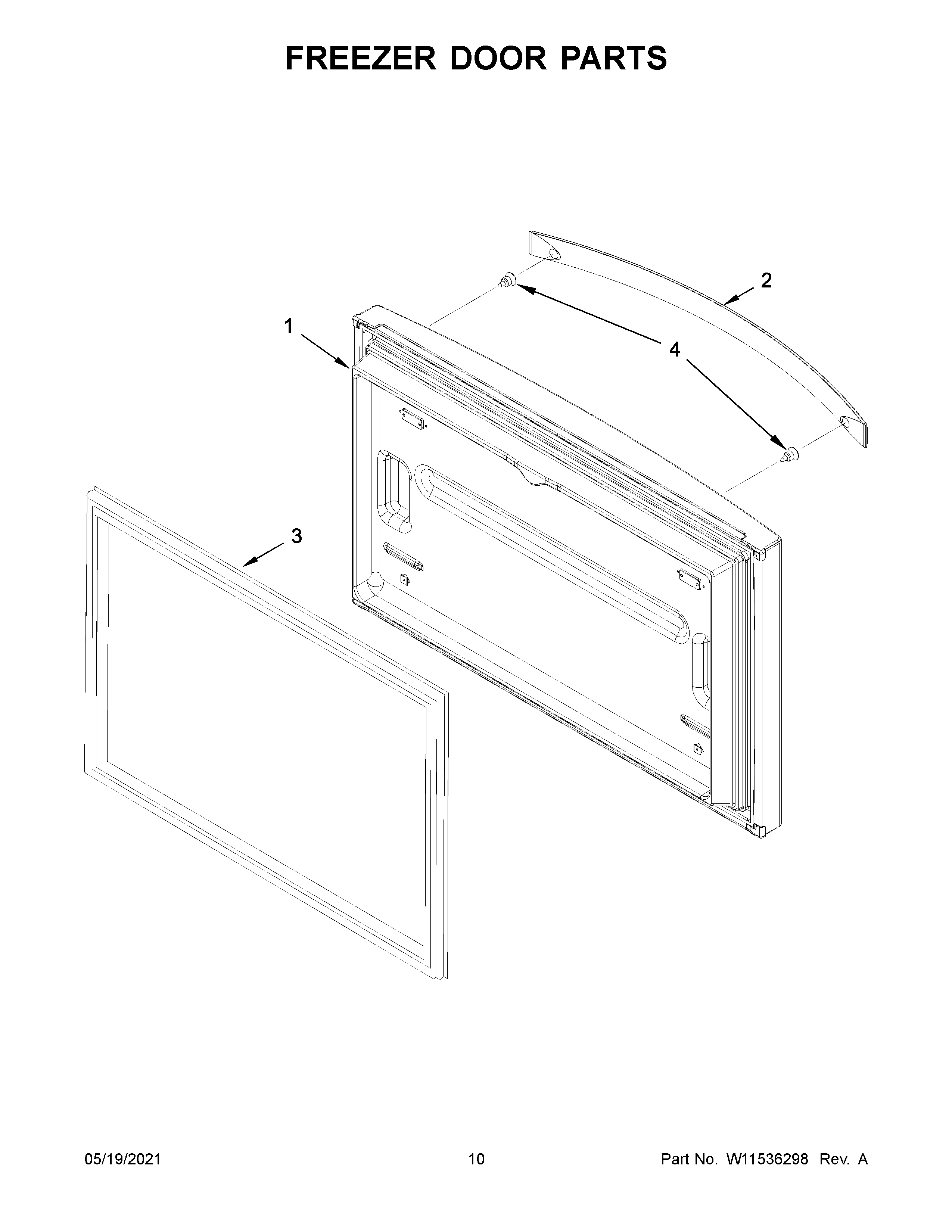 Freezer door parts