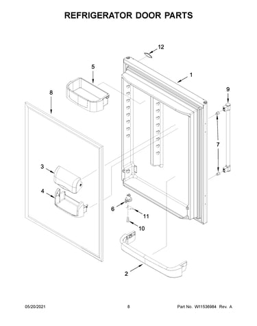 Refrigerator door parts