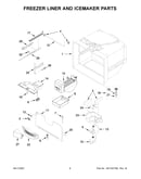 Freezer liner and icemaker parts