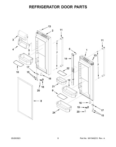 Refrigerator door parts