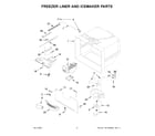 Whirlpool WRF532SMHB03 freezer liner and icemaker parts diagram