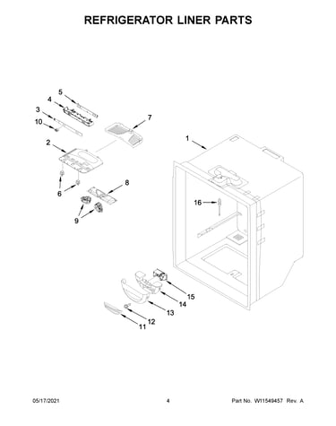 Refrigerator liner parts