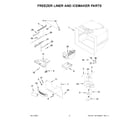 Maytag MFF2558FEZ08 freezer liner and icemaker parts diagram