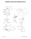 Freezer liner and icemaker parts