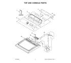 Maytag MGD7230HC1 top and console parts diagram