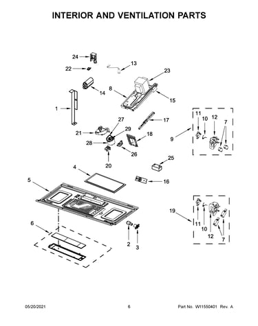 Interior and ventilation parts