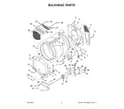 Whirlpool WED5100HW2 bulkhead parts diagram