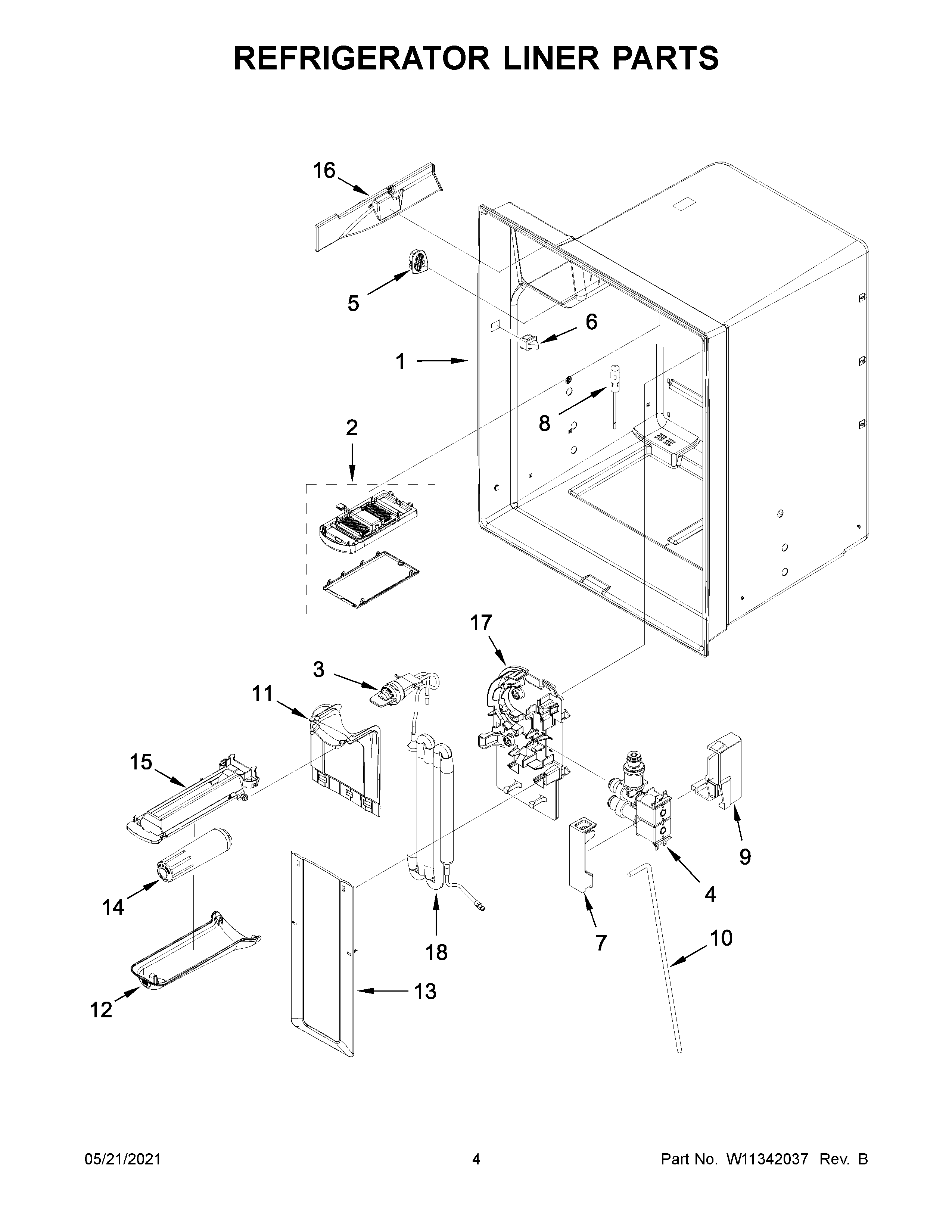 REFRIGERATOR LINER PARTS