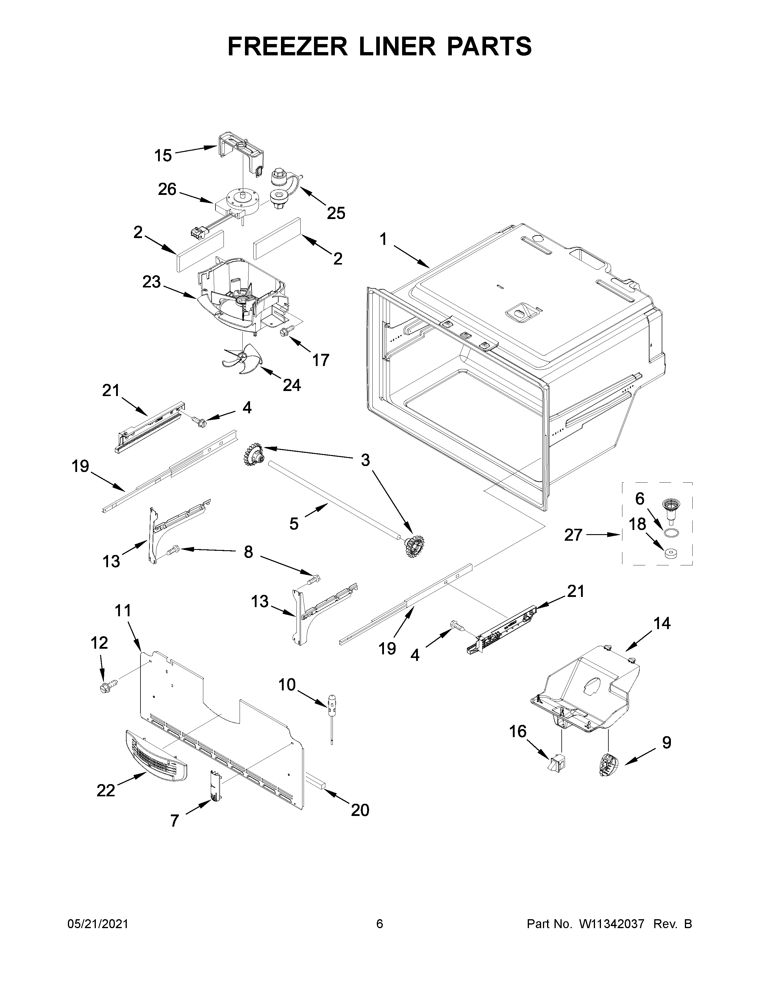FREEZER LINER PARTS