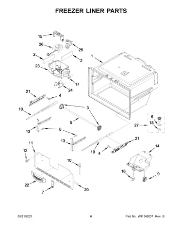 Freezer liner parts