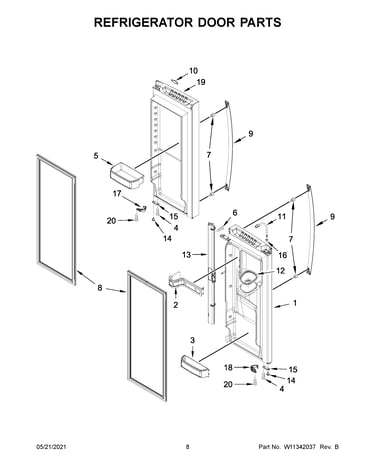 Refrigerator door parts