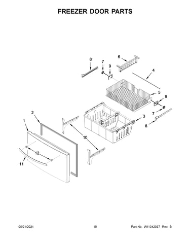 Freezer door parts
