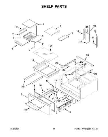 Shelf parts
