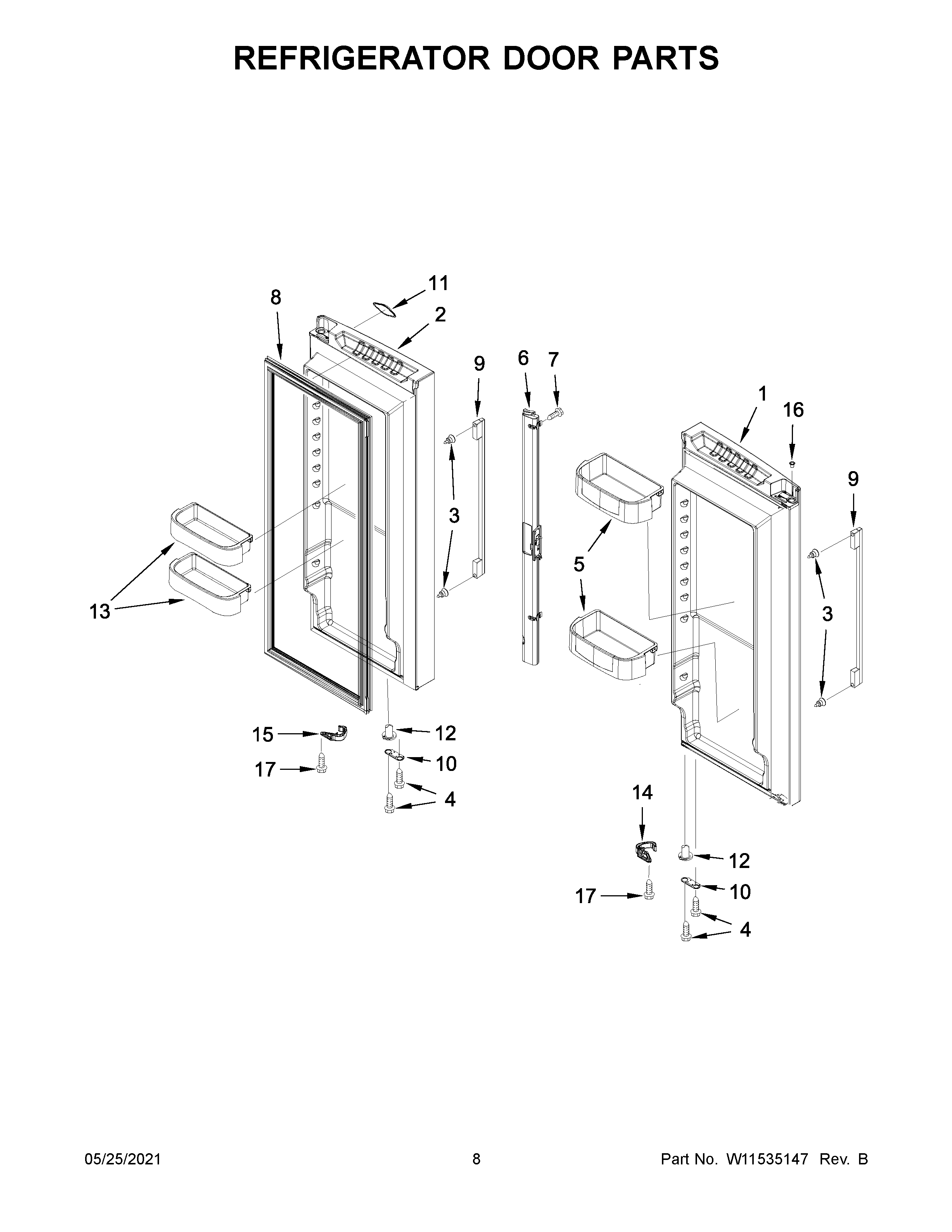 Refrigerator door parts