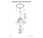 Whirlpool 4KWTW5800JW1 gearcase, motor and pump parts diagram