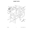 Whirlpool YWED6120HW2 cabinet parts diagram