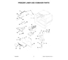 Whirlpool WRF535SMHB05 freezer liner and icemaker parts diagram