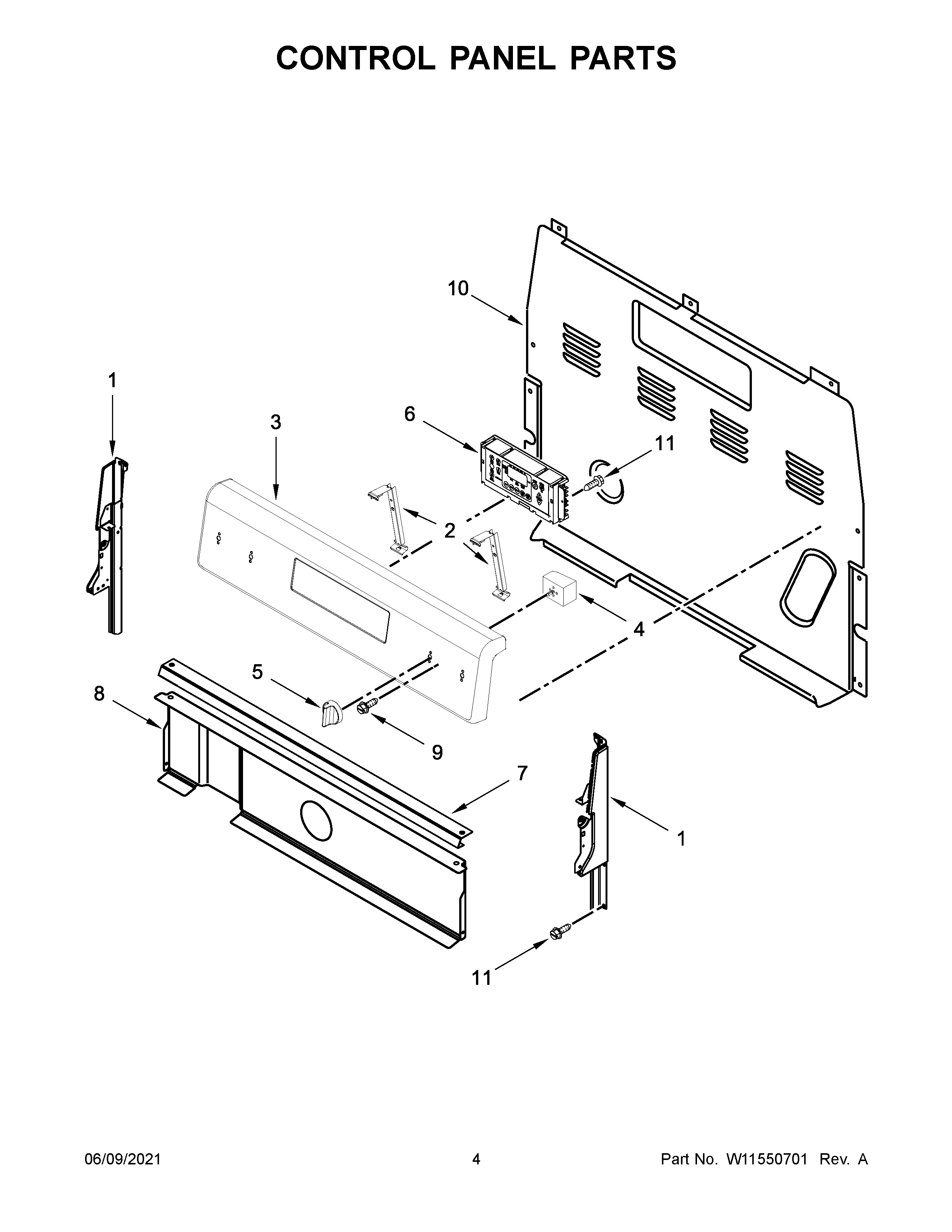 Control panel parts