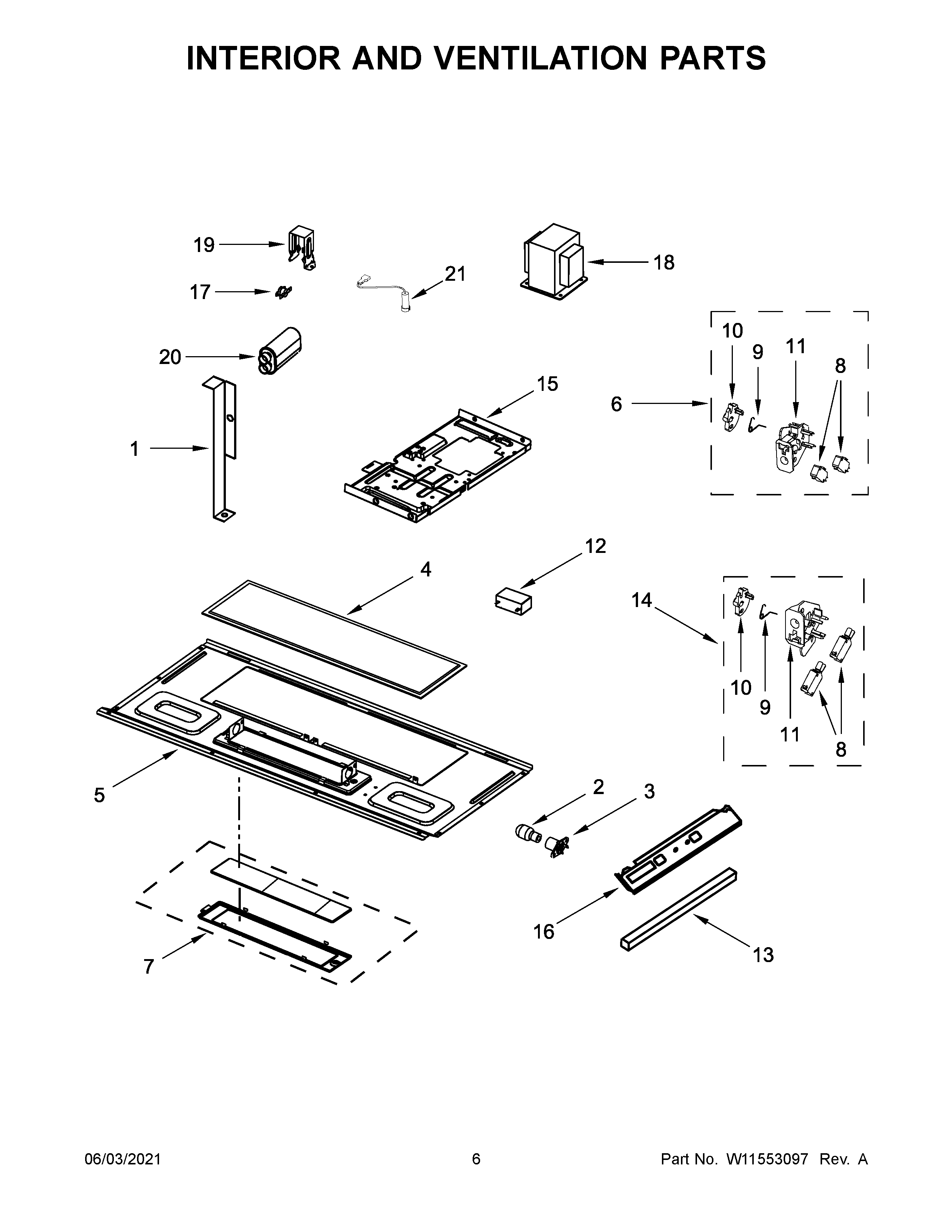 Interior and ventilation parts