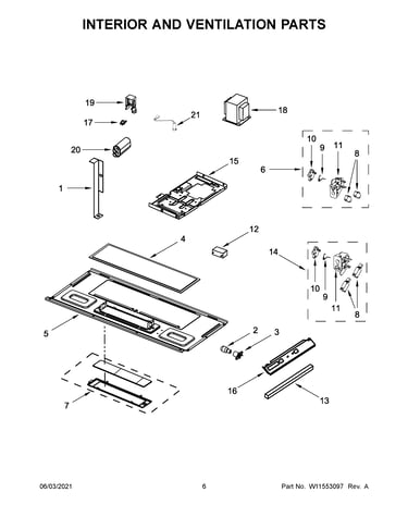 Interior and ventilation parts