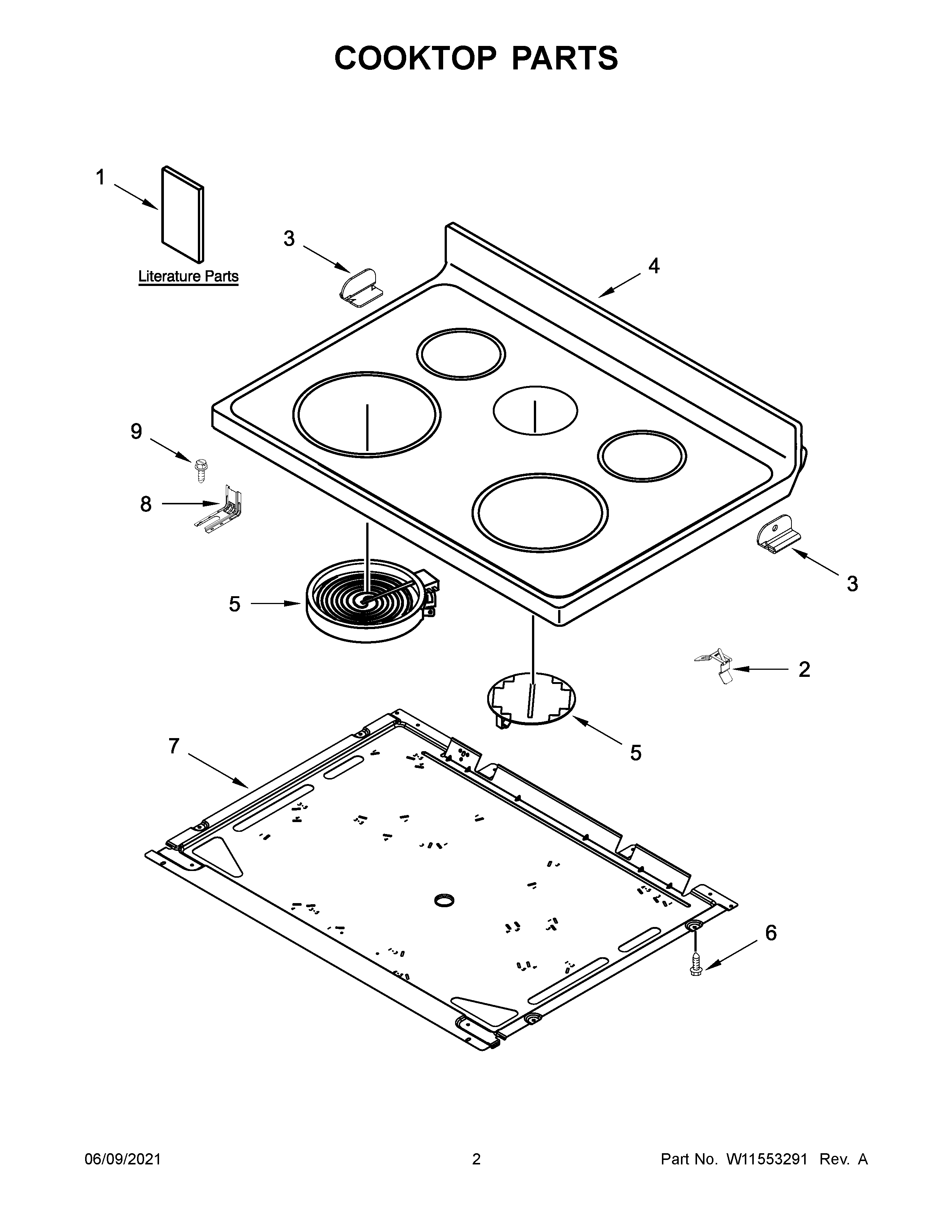 Cooktop parts