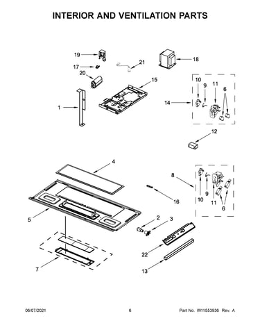 Interior and ventilation parts