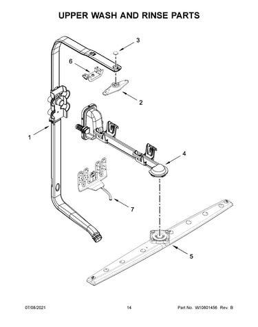 Upper wash and rinse parts