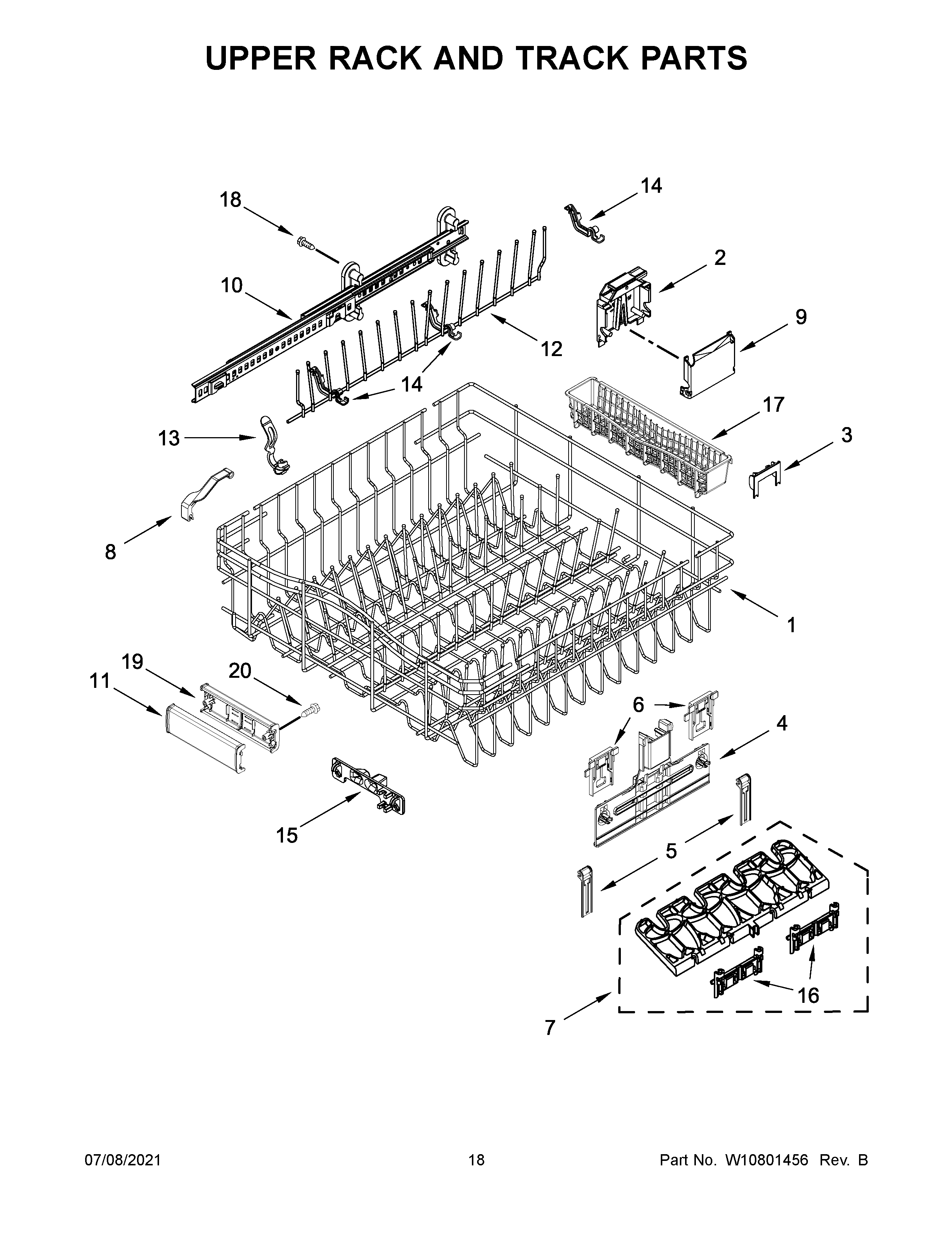 UPPER RACK AND TRACK PARTS